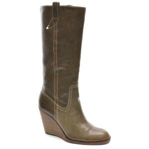 Frye Caroline Campus Wedge Pull Up Knee Boots 10 M